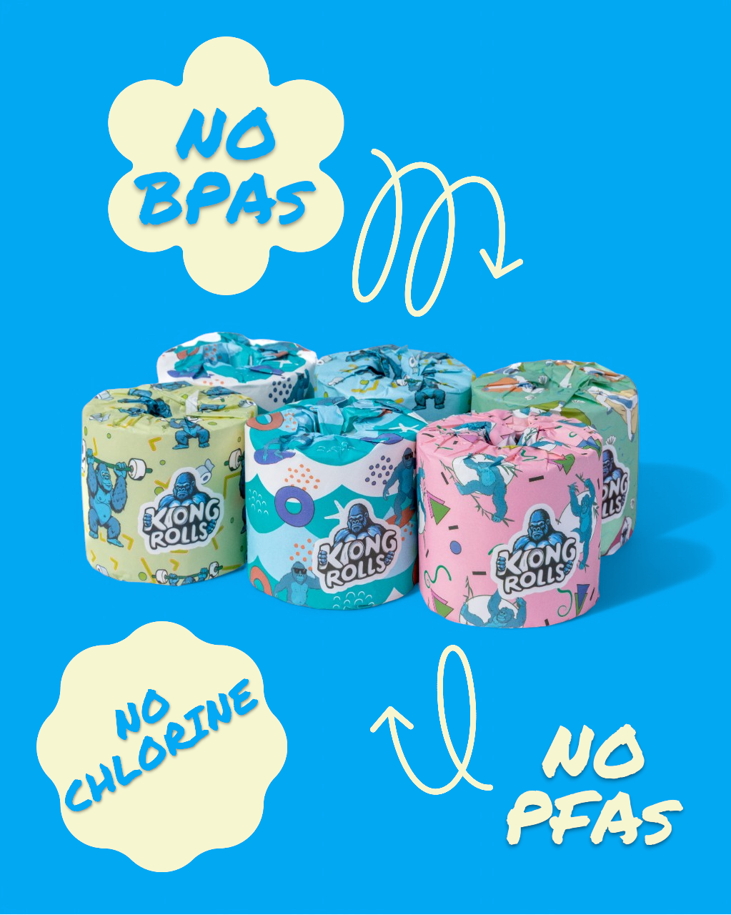 Papel higiénico 100% bambú premium.