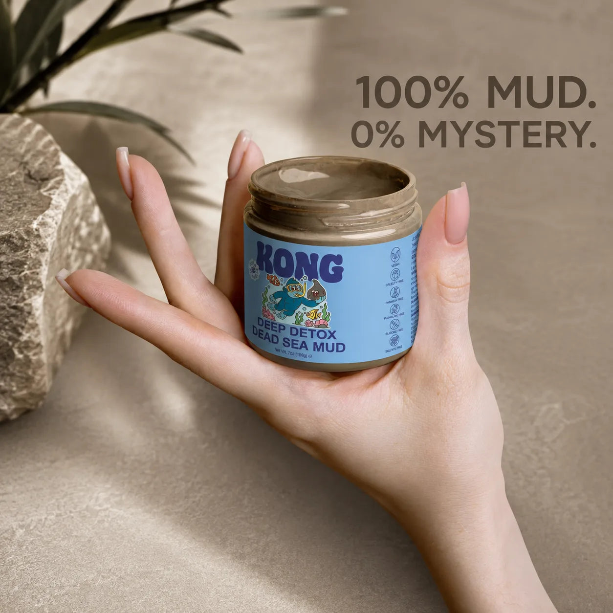 Open jar of KONG Dead Sea Mud